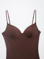 Women's Top Solid Backless Corset V-Neck Thin-Strap Cami Tank Top