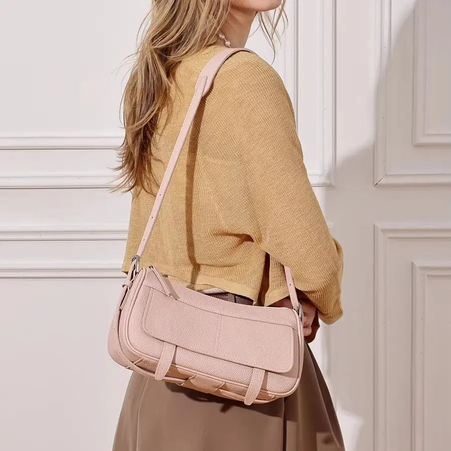 Women's Vintage Genuine Leather Crossbody Bag – Soft Cowhide Bowling Shoulder Bag