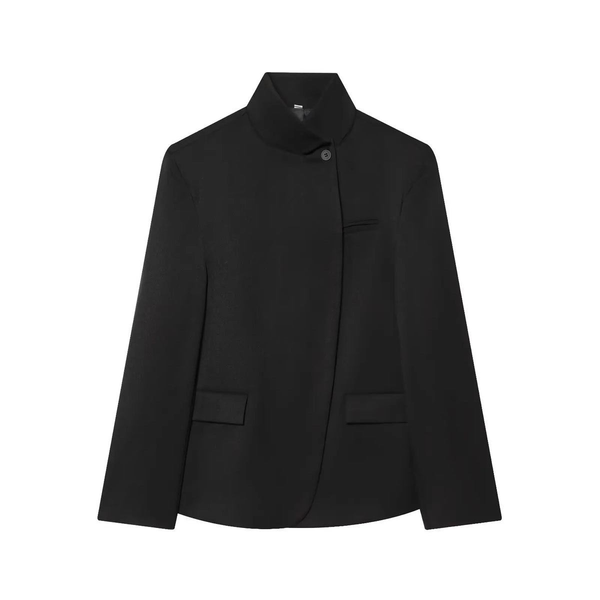 Women's Plaid Stand-Collar Single-Button Blazer Fashion High Street Outwear