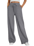 Women's Wide Leg Sweatpants Loose Streetwear Baggy Oversize Gray Sports Pants Drawstring Casual Joggers Trousers