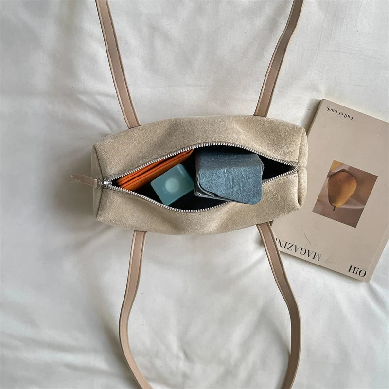 Women's Shoulder Bag Vintage Small PU Leather Zipper Underarm Tote Bag with Phone Pocket