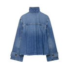 Women's Street Fashion Denim Jackets Long Sleeves High Neck New Casual Denim Coats ﻿