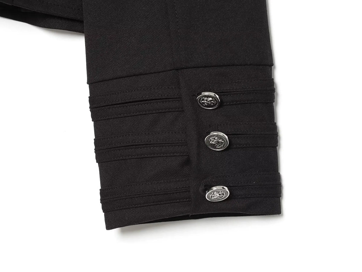 Casaco Feminino Estilo Militar com Fecho e Detalhes de Botões