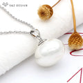 Women's Round Simulated Pearl Pendant Necklace