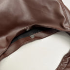 Women's Soft PU Leather Hobo Tote Bag – Hasp Closure, Water-Resistant, 37×25×11 cm