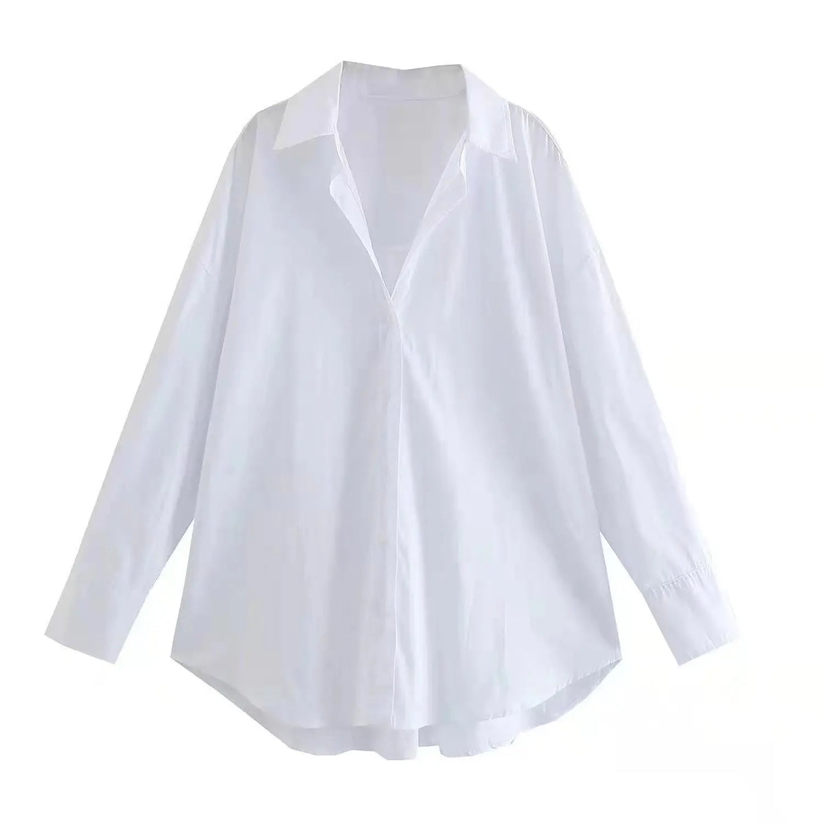 Camicia Oversize Donna con Bottoni - Top Casual Estivo a Maniche Lunghe