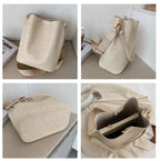 Women Bag Vintage Crocodile Pattern Crossbody Bags PU Leather Trend Designer Shoulder Handbags Large Capacity Bucket