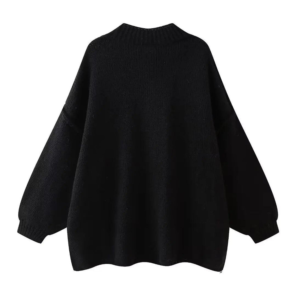 Button Cardigan Round Neck Lantern Long Sleeves Knit Outwear S69fd76f4e14d47d5a0e9af5d385d8483N STYLEINGER