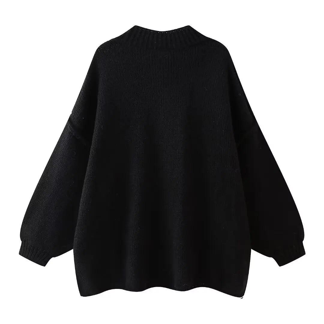 Button Cardigan Round Neck Lantern Long Sleeves Knit Outwear S69fd76f4e14d47d5a0e9af5d385d8483N STYLEINGER