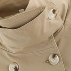 Khaki Belted Short Trench Coat for Women