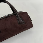 Women's Small Boston-Style PU Crossbody Bag with Zipper