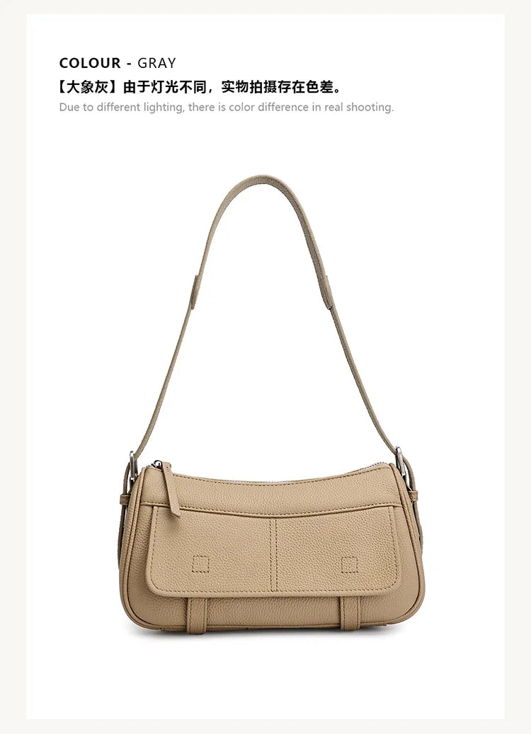 Women's Vintage Genuine Leather Crossbody Bag – Soft Cowhide Bowling Shoulder Bag