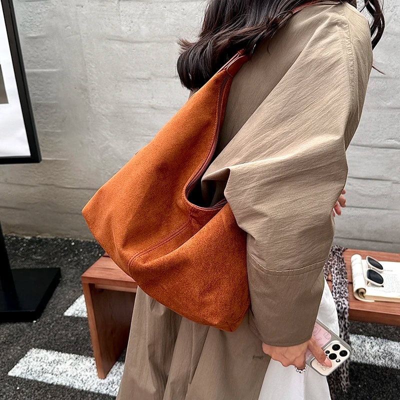 Women's Large Soft Faux Leather Hobo Shoulder Bag
