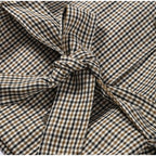 Women's Jacket Polyester Plaid Loose Stand Collar Full-Zip Full-Sleeve Casual Autumn Outerwear