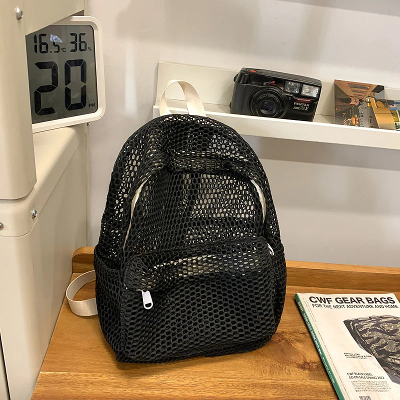 Small Mesh Backpack for Women - 2025 Travel Backpacks black 23.5cmx10cmx29.5cm S6f1b4748139040c6a98a07fc92fbf580P STYLEINGER