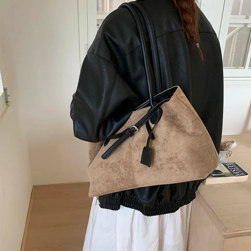 Women's Retro PU Leather Underarm Tote Bag – Casual Shoulder Handbag