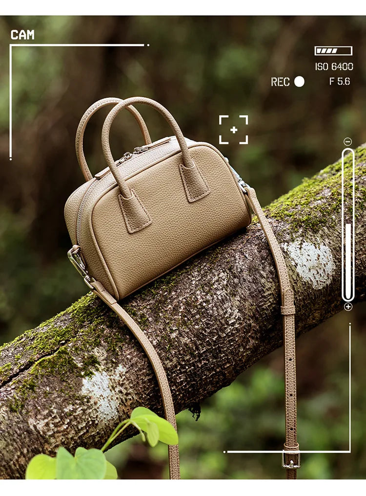 Women's Genuine Cowhide Leather Satchel – Pillow Crossbody Shoulder Bag