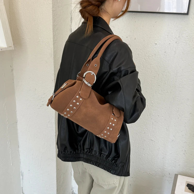 Women's Faux Leather Boston Shoulder Bag