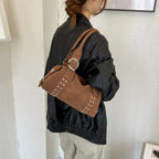 Women's Faux Leather Boston Shoulder Bag