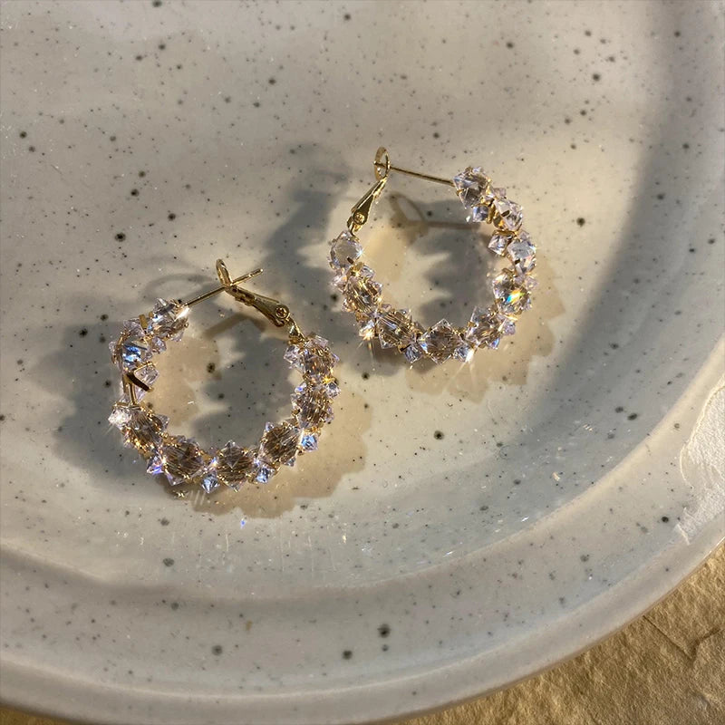 Women's Gold-Tone Cubic Zirconia Hoop Earrings