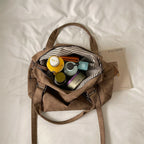 Women's Faux Leather Shoulder Bag with Zipper Closure