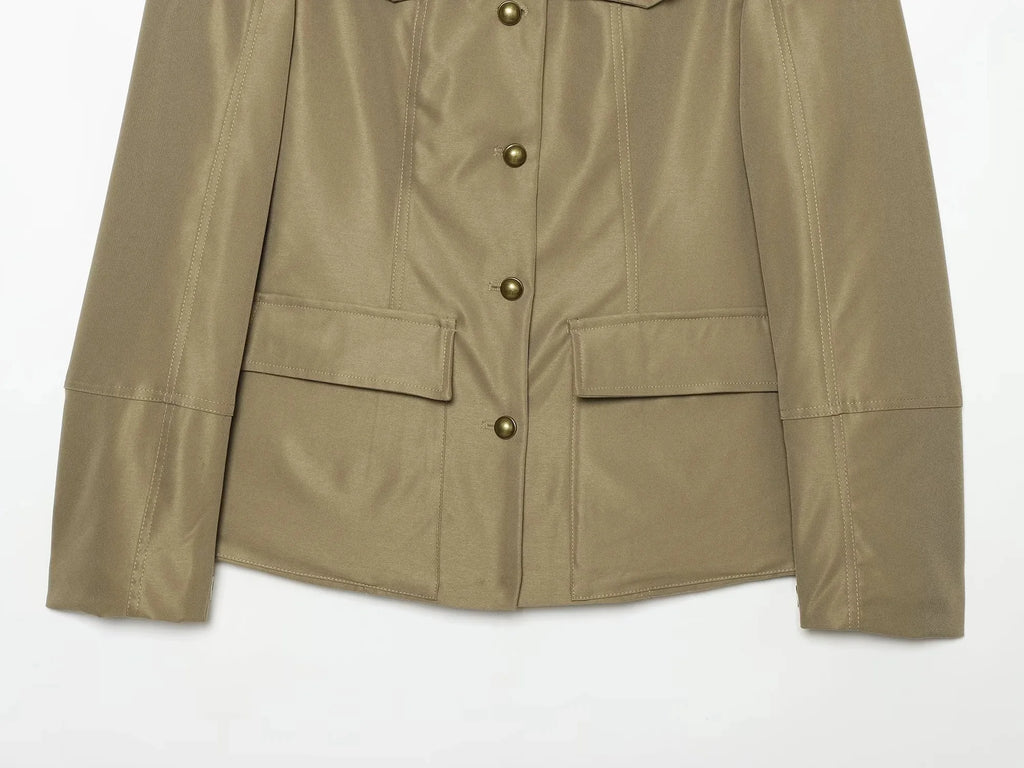 Women's High Street Casual Chic Shorts Suit Single Breasted Jacket Outfit Set