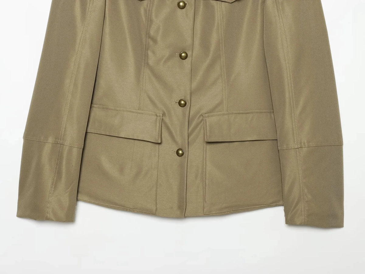 Women's High Street Casual Chic Shorts Suit Single Breasted Jacket Outfit Set