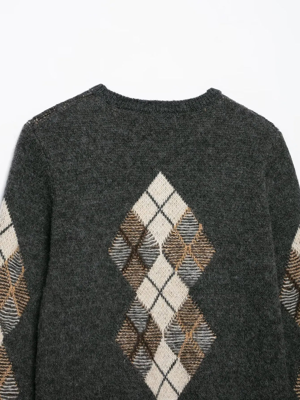 Women's Diamond Argyle Knit Button-Front Cardigan Casual Fashion Sweater