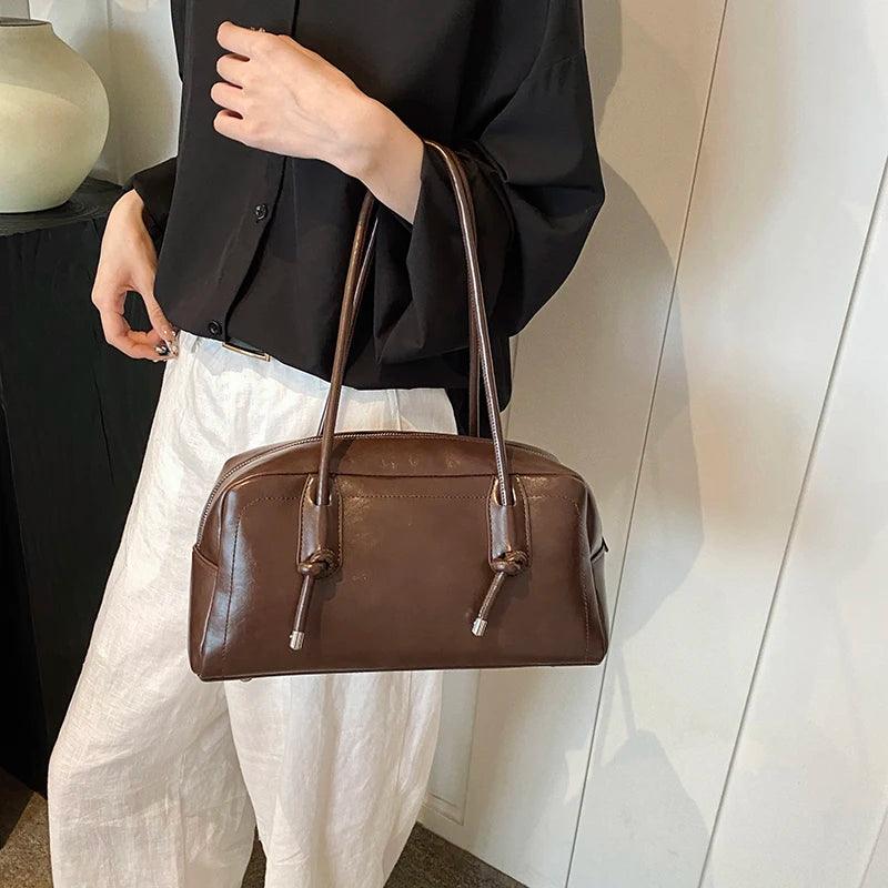 Leather Tote Bags Women Large Zipper Soft Casual Solid Shoulder Bags Purses