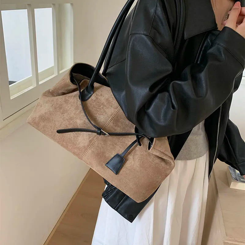 Women's Retro PU Leather Underarm Tote Bag – Casual Shoulder Handbag
