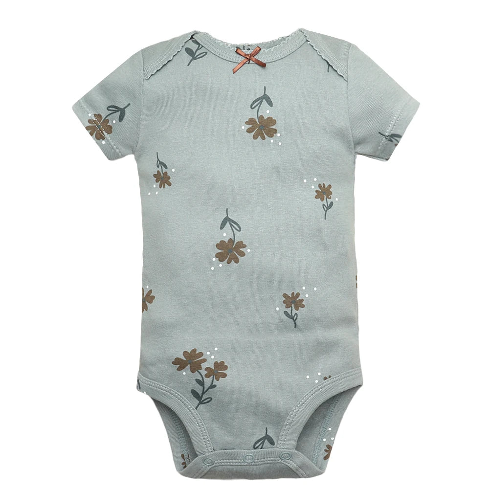 Baby Cotton Short-Sleeve Bodysuits, 5-Pack, 6–24 Months
