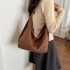 Women's Large Soft Faux Leather Hobo Shoulder Bag
