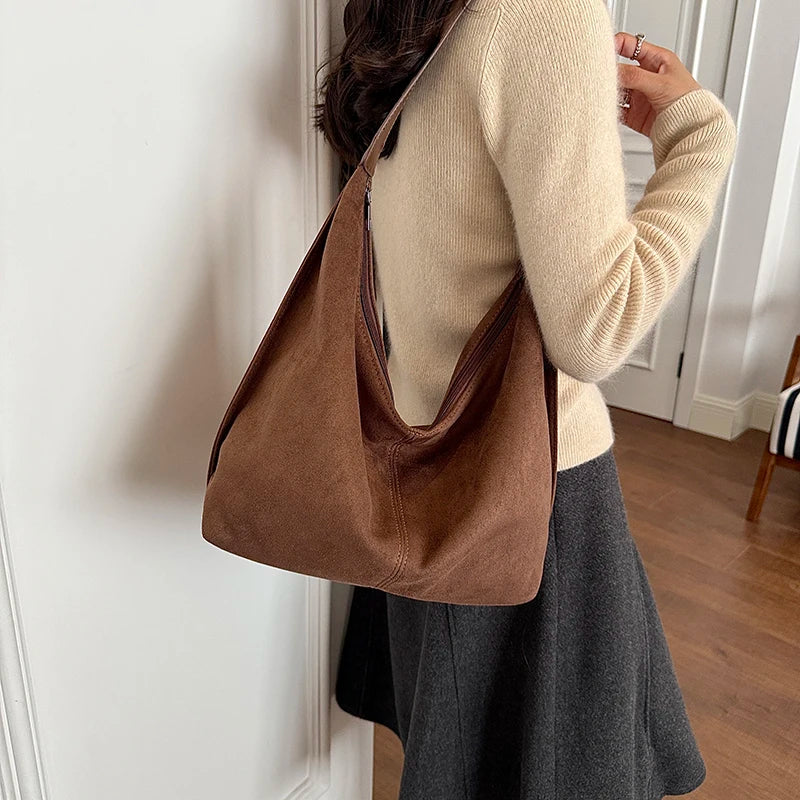 Women's Large Soft Faux Leather Hobo Shoulder Bag