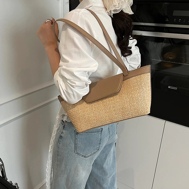 Weave Straw Shoulder Bag for Women - 2025 Summer Tote S74732b0d17e74e07a171633136f9a2c7h STYLEINGER