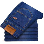 New Style Business Men's Jeans Casual Straight Stretch Fashion Classic Blue Black Work Pant Denim Trousers Male Clothing