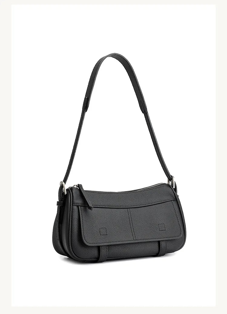 Women's Vintage Genuine Leather Crossbody Bag – Soft Cowhide Bowling Shoulder Bag