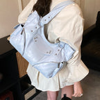 Women's PU Leather Hobo Shoulder Bag - Silver Stud Rivet Detail, Adjustable Strap