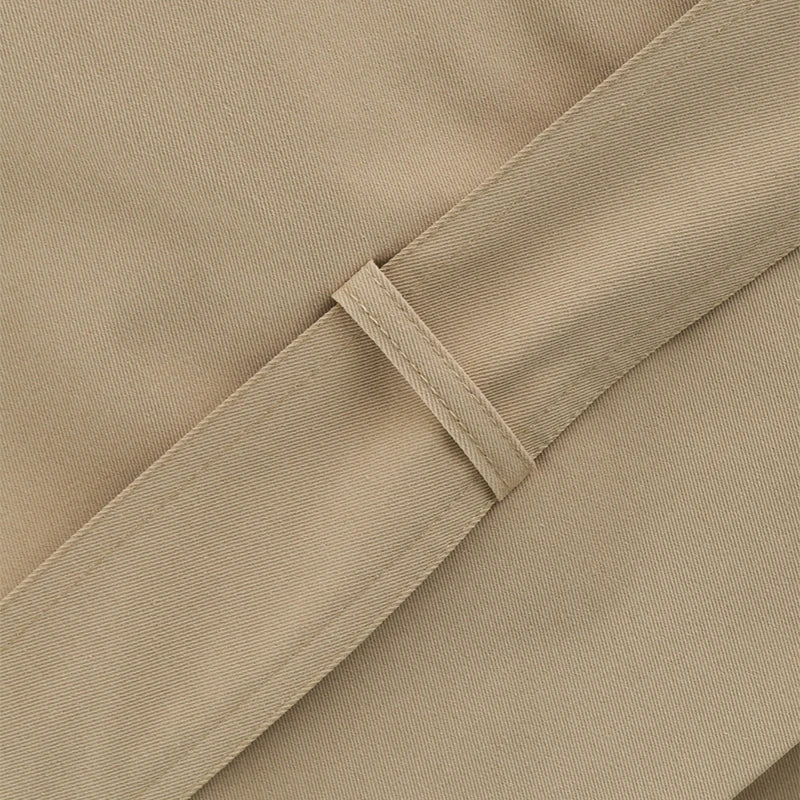 Khaki Belted Short Trench Coat for Women