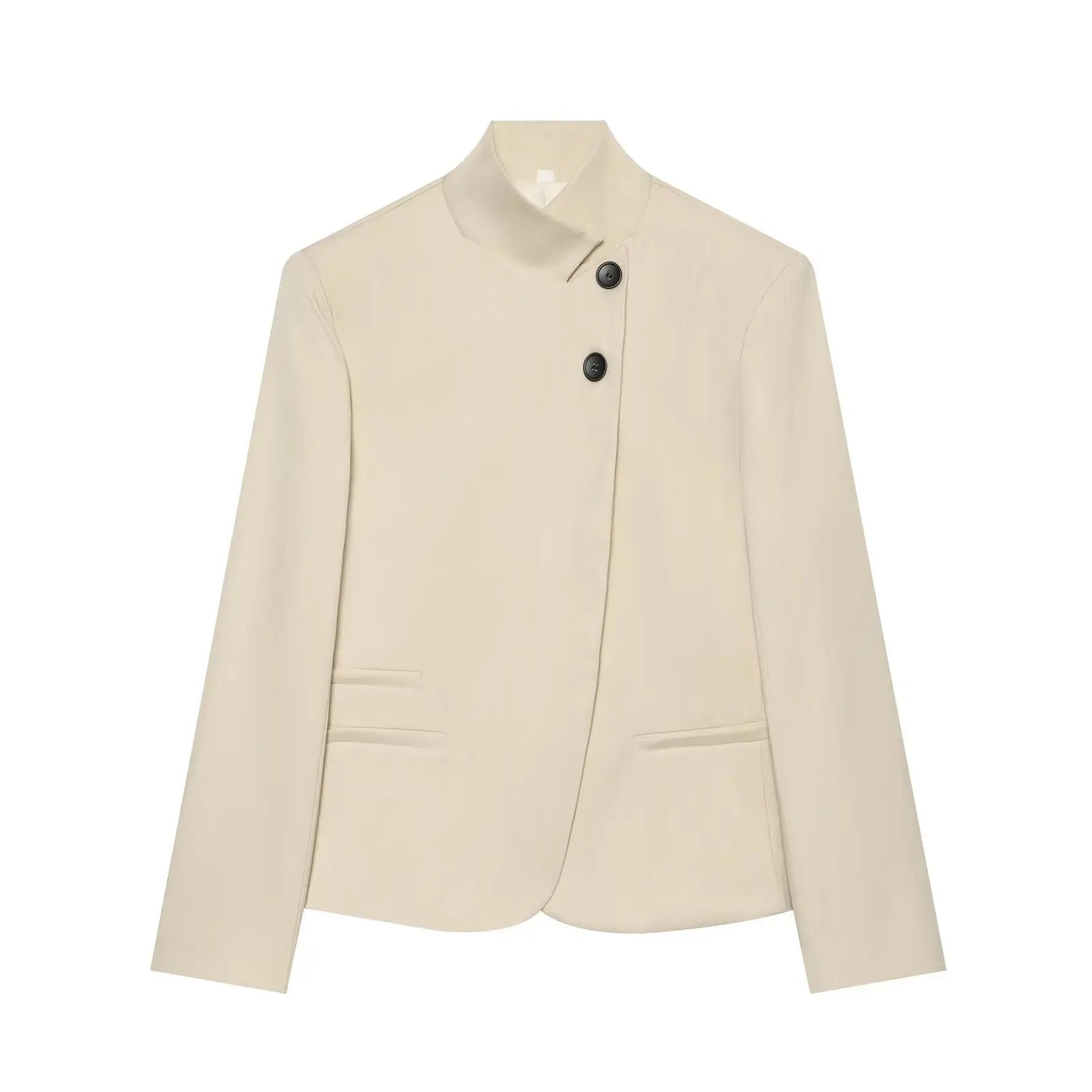 Women's Autumn Blazers Jackets 2026 High Neck Double Button Fashion Elegant Blazers