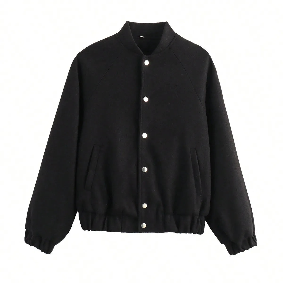 Womens Coat Vintage Solid Stand Collar Office Outwear Casual Trendy Long Sleeve Single Breasted Jacket