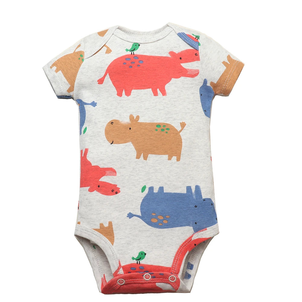 Baby Cotton Short-Sleeve Bodysuits, 5-Pack, 6–24 Months