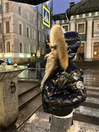 Women's Glossy Hooded Puffer Jacket with Faux Fur Trim