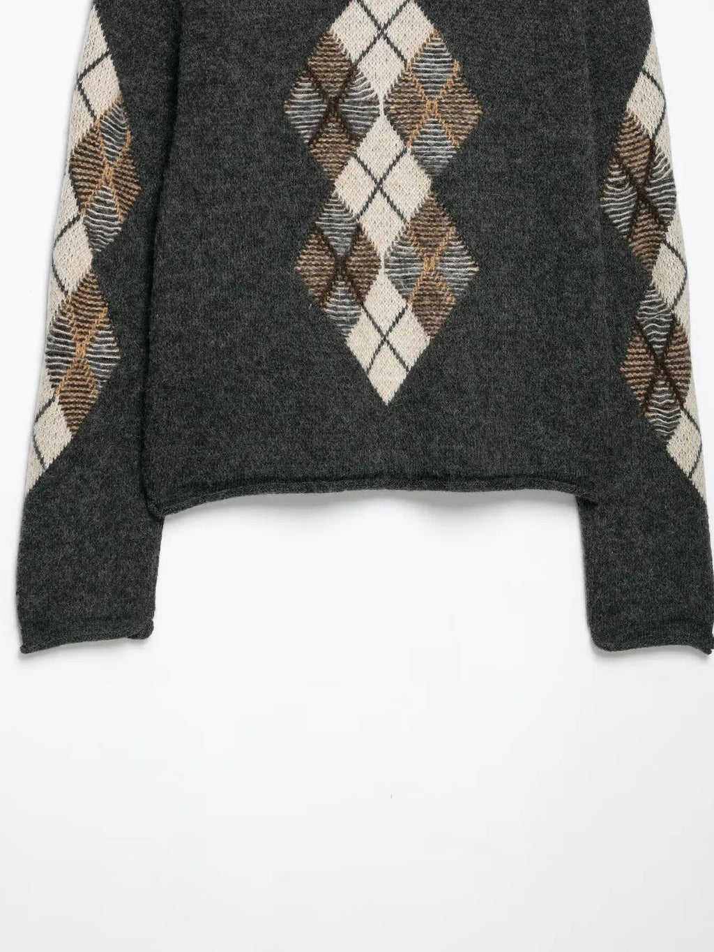Women's Diamond Argyle Knit Button-Front Cardigan Casual Fashion Sweater