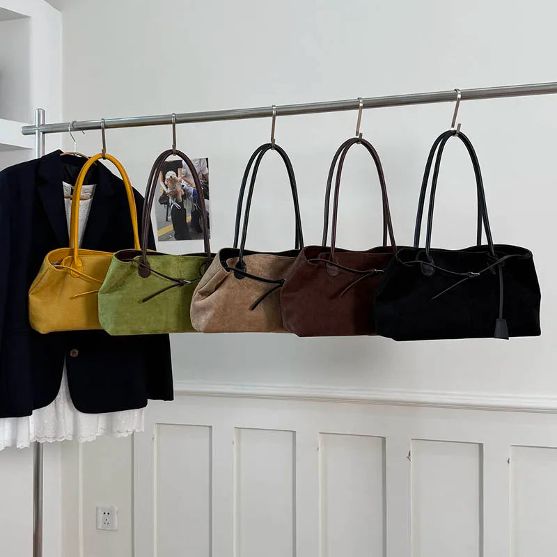 Women's Retro PU Leather Underarm Tote Bag – Casual Shoulder Handbag