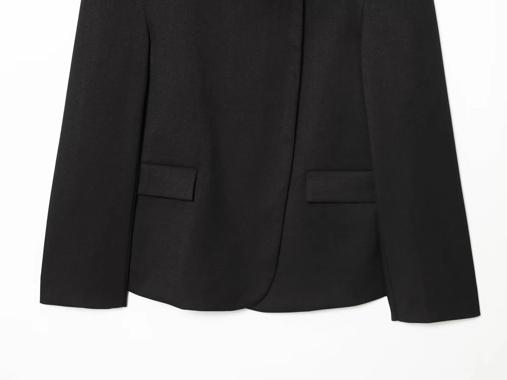 Women's Plaid Stand-Collar Single-Button Blazer Fashion High Street Outwear