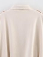 Women's Suede Textured Bomber Jacket Long Sleeve Lapel Collar Loose Coats Casual Outerwear