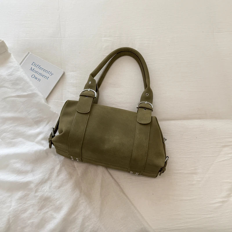 Women's Faux Leather Boston Shoulder Bag