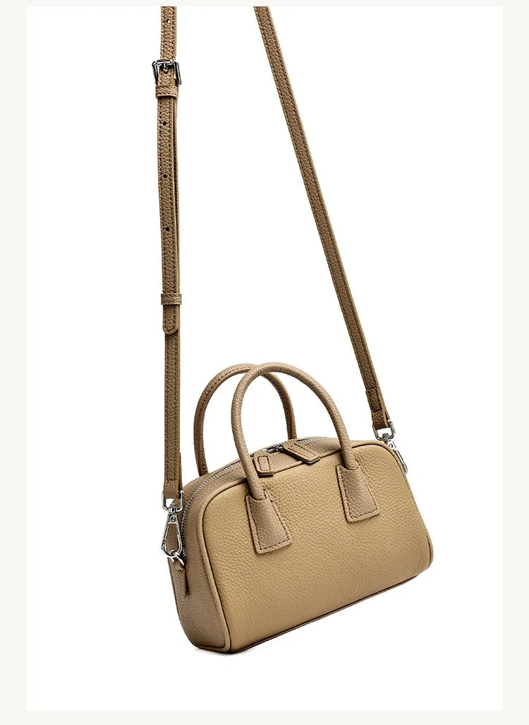 Women's Genuine Cowhide Leather Satchel – Pillow Crossbody Shoulder Bag