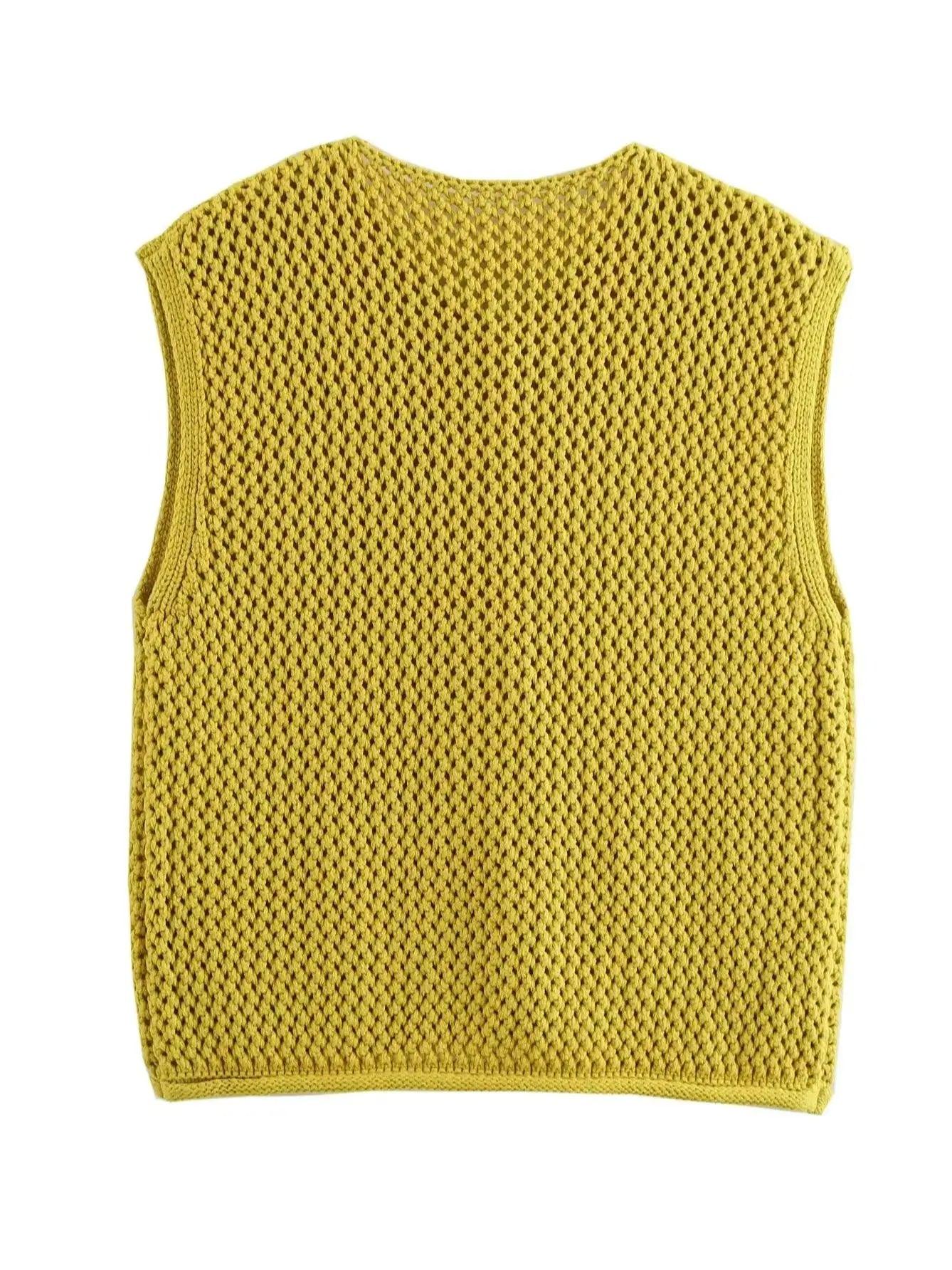 Cropped Chunky Knit Top Sleeveless Front Button Patch Pockets Waistcoat S7dd17983e9634413af549a84e8fdf8afZ STYLEINGER