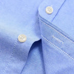 Men's Shirt Solid Oxford Cotton Square Collar Full-Sleeve Single-Breasted Smart Casual Dress Shirt
